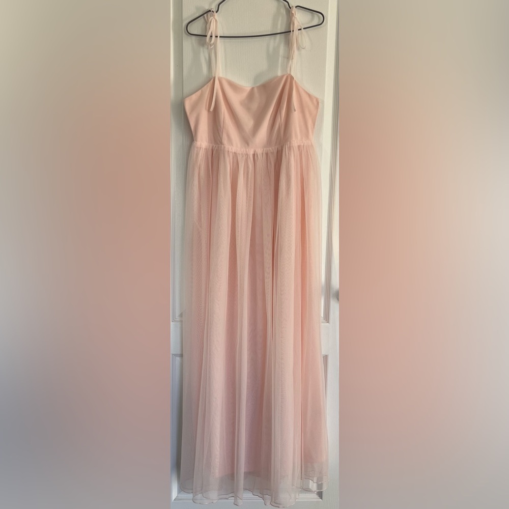 Elegant Blush Pink Maternity Strapless Evening/Bridesmaid Gown Size M